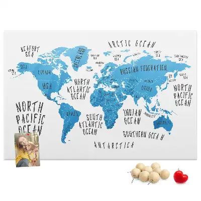 Blue Earth Map Printed Cork Memo Board
