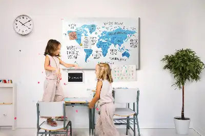 Blue Earth Map Printed Cork Memo Board