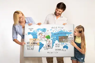 Blue Earth Map Printed Cork Memo Board