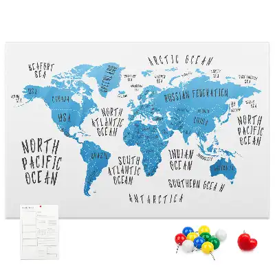 Blue Earth Map Printed Cork Memo Board