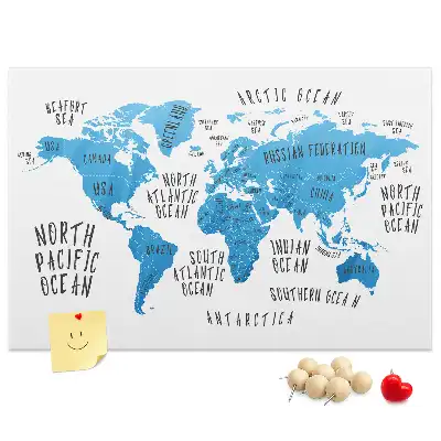 Blue Earth Map Printed Cork Memo Board