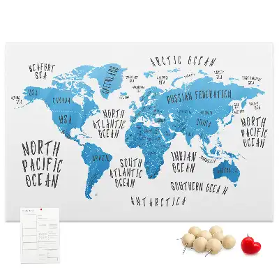 Blue Earth Map Printed Cork Memo Board