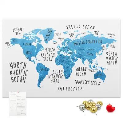 Blue Earth Map Printed Cork Memo Board