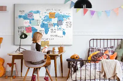 Blue Earth Map Printed Cork Memo Board