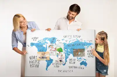 Blue Earth Map Printed Cork Memo Board