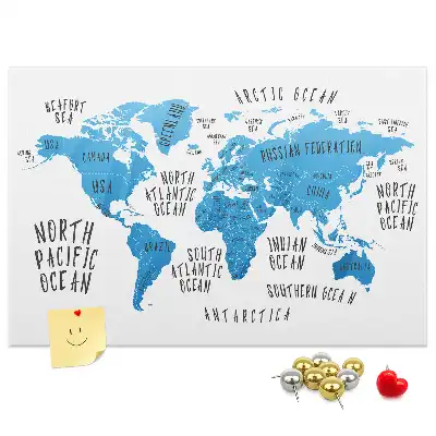 Blue Earth Map Printed Cork Memo Board