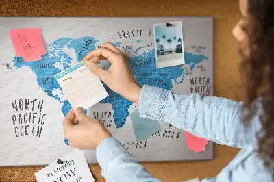Blue Earth Map Printed Cork Memo Board