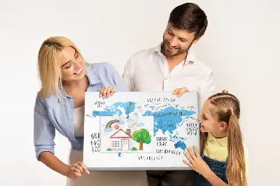 Blue Earth Map Printed Cork Memo Board