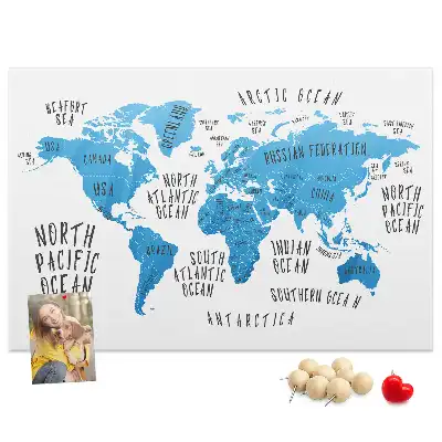 Blue Earth Map Printed Cork Memo Board