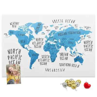 Blue Earth Map Printed Cork Memo Board