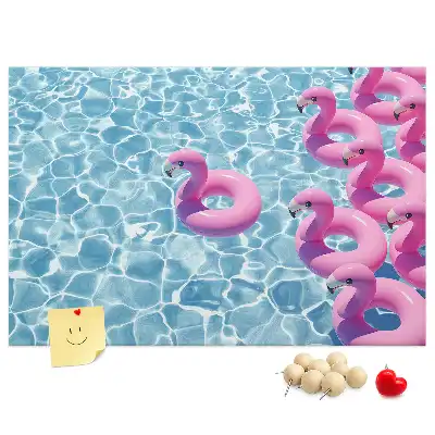 Dandelion and flamingo print cork memo board