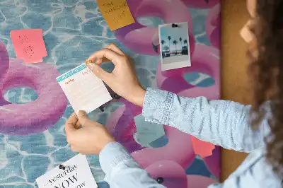 Dandelion and flamingo print cork memo board