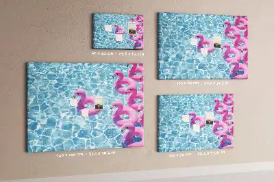 Dandelion and flamingo print cork memo board