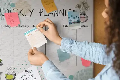 Printed Cork Board Cactus weekly planner