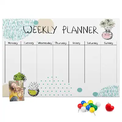 Cactus Weekly Planner Printed Cork Board