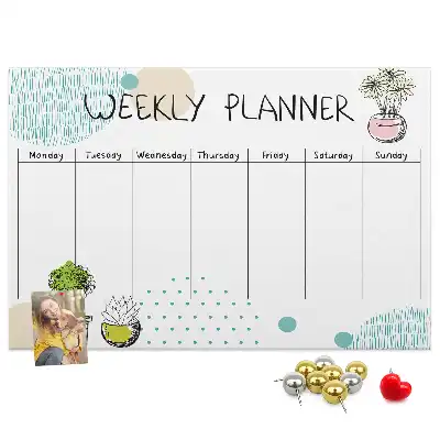 Printed Cork Board Cactus weekly planner