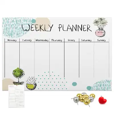 Cactus Weekly Planner Printed Cork Board