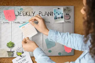 Printed Cork Board Cactus weekly planner