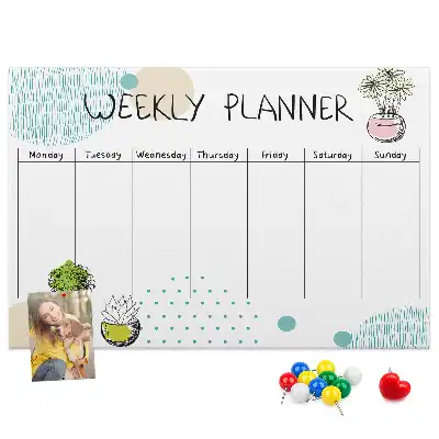 Cactus Weekly Planner Printed Cork Board