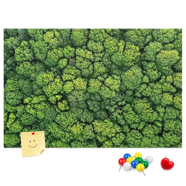 Forest from a bird's eye view printed cork memo board
