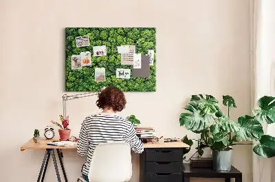 Forest from a bird's eye view printed cork memo board