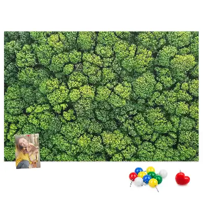 Forest from a bird's eye view printed cork memo board