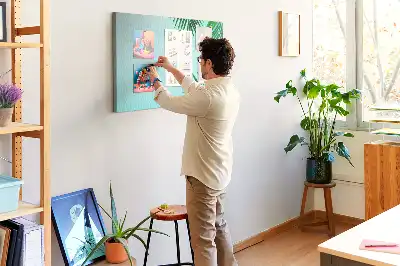 Palm printed cork board