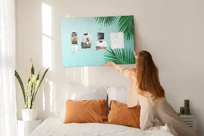 Palm printed cork board