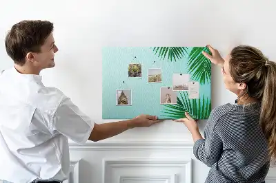 Palm printed cork board