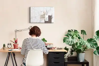 Cork memo board Decorative marble