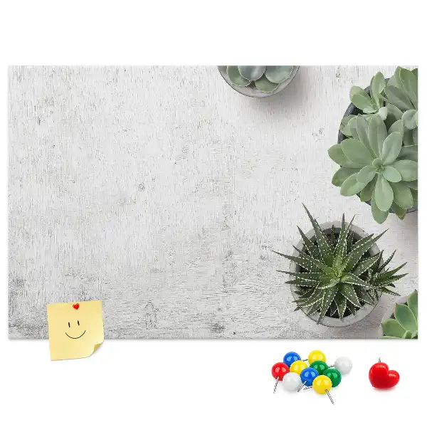 Printed Cork Board with Decorative Plants