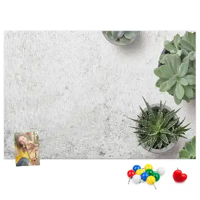 Printed Cork Board with Decorative Plants