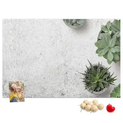 Printed Cork Board with Decorative Plants