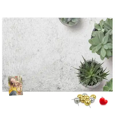 Printed Cork Board with Decorative Plants