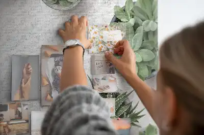 Printed Cork Board with Decorative Plants