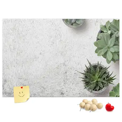 Printed Cork Board with Decorative Plants