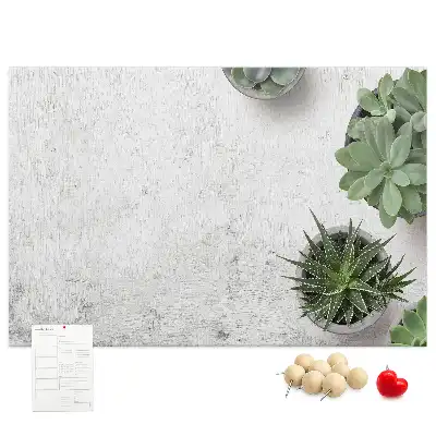 Printed Cork Board with Decorative Plants