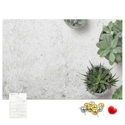 Printed Cork Board with Decorative Plants