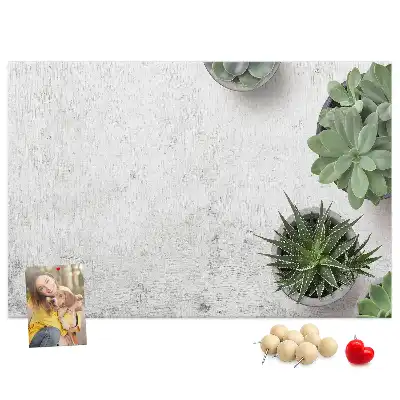 Printed Cork Board with Decorative Plants