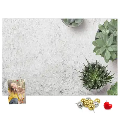 Printed Cork Board with Decorative Plants