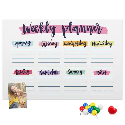Printed Cork Board Handwritten planner