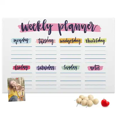 Printed Cork Board Handwritten planner