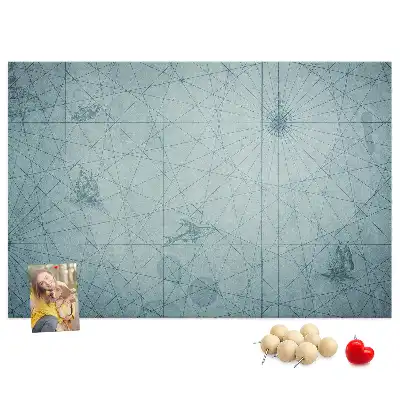 Vintage Map Printed Cork Memo Board