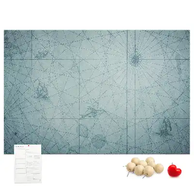 Vintage Map Printed Cork Memo Board