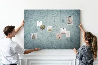 Vintage Map Printed Cork Memo Board