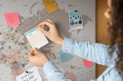 Cork Memo Board with Detailed World Map