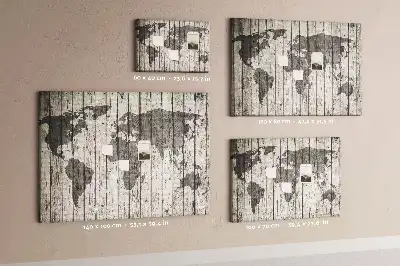 Printed World Map Cork Board