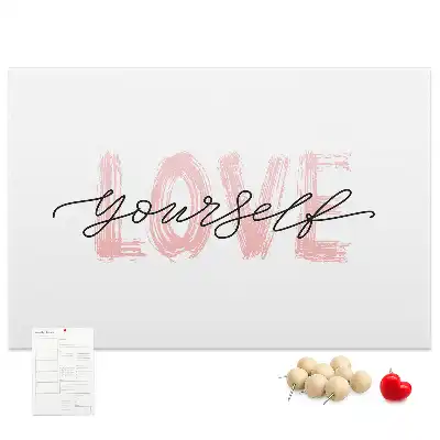 Love Yourself Printed Cork Memo Board