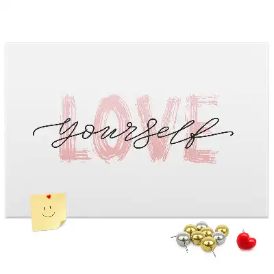 Love Yourself Printed Cork Memo Board
