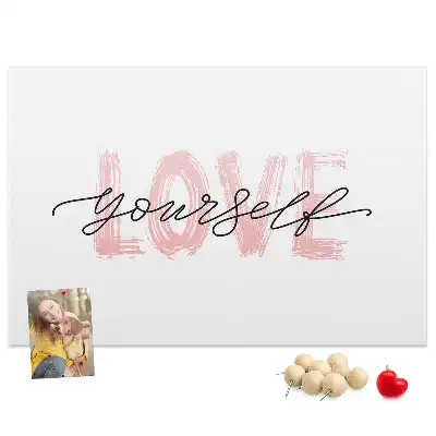 Love Yourself Printed Cork Memo Board